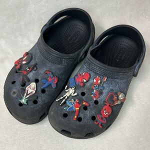 black kids crocs with spiderman jibbitz
kids size 13 • preowned condition
